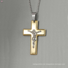 Hohe Qualität großen Edelstahl Kreuz Anhänger, Jesus Anhänger Schmuck, Gold Kreuz Jesus Anhänger